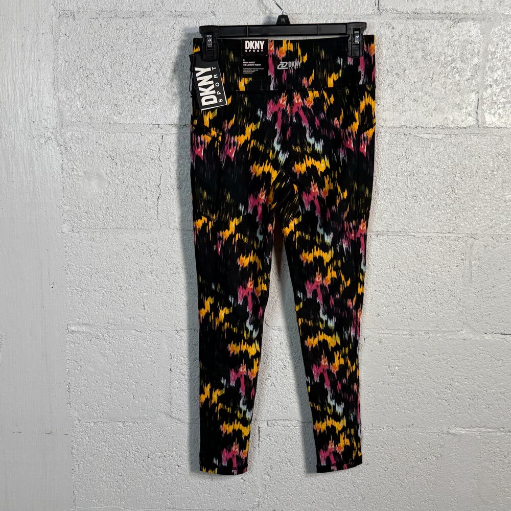 Dkny Sport Printed High-Waist 7/8 Leggings - Currant Light Trace Small